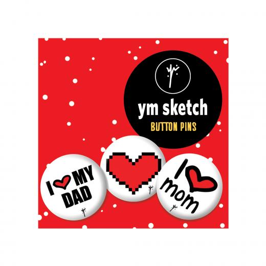 3 Ymsketch Button Pin - 8