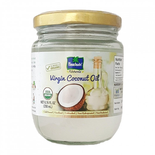 Parachute Coconut Oil Organic 100% 200ml (Glass Jar)