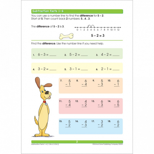 School Zone Addition & Subtraction 1-2 Workbook