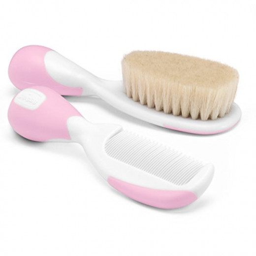 Chicco Brush And Comb For Babies, Pink Color