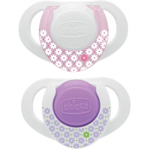 Chicco Physio Compact Pink 0-6 months, Silicone, 2 pieces