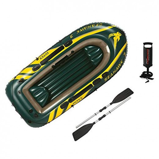 Intex Sea Hawk TM 3 Boat Sets (With 48" Aluminum oars, 68614) , 290 cm x 135 cm x 42.5 cm