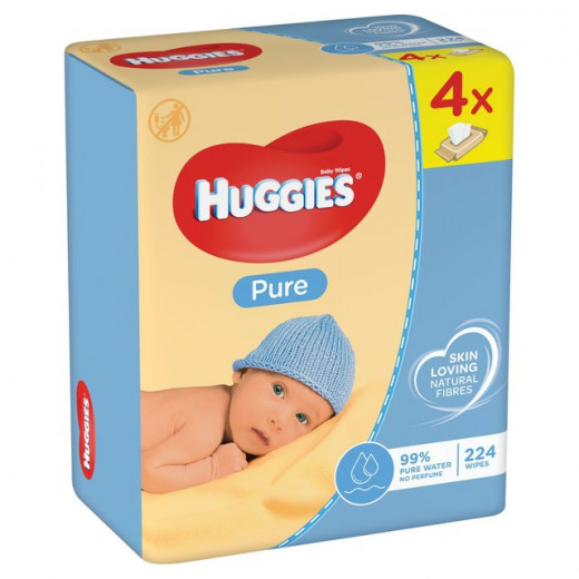 Huggies Baby Wipes Pure 224 Wipes 4 packs
