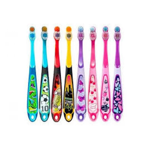 Jordan Children's Toothbrush Jordan Step 3 (6-9 years) Soft Brush with a Cap for Travel - برتقالي