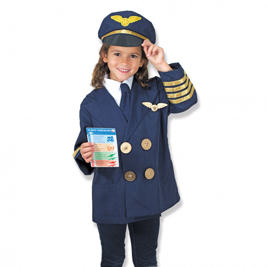 Melissa & Doug Pilot Role Play Costume Set, 3-6 years