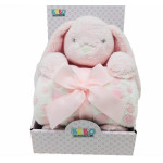 Nova  blanket with toys pink single rabbit 75x100cm