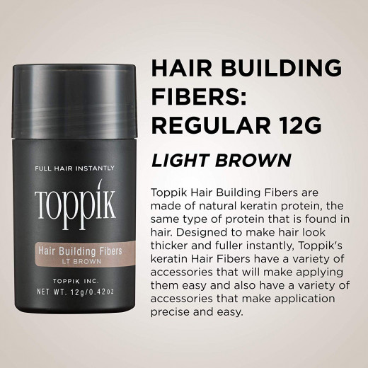 Toppik Hair Building Fibers, Light Brown, 12 grams