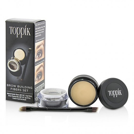 Toppik Brow Building Fiber Set, Dark Brown, 1 Each