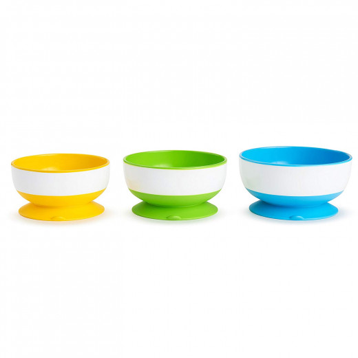 Munchkin Stay Put - Bowl with suction cup, 3 package