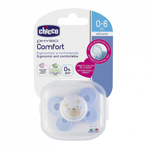 Chicco Physio Comfort Blue (0-6M) Silicone 1 Piece
