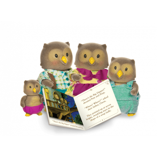 Li'l Woodzeez The Whooswhoo Owl Family with storybook