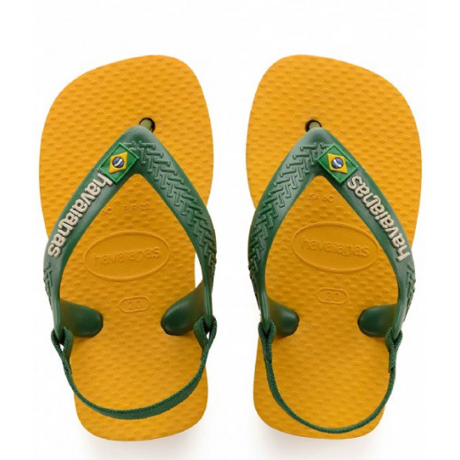 Havaianas Baby Flip Flops Brasil Logo Geel, Size 20