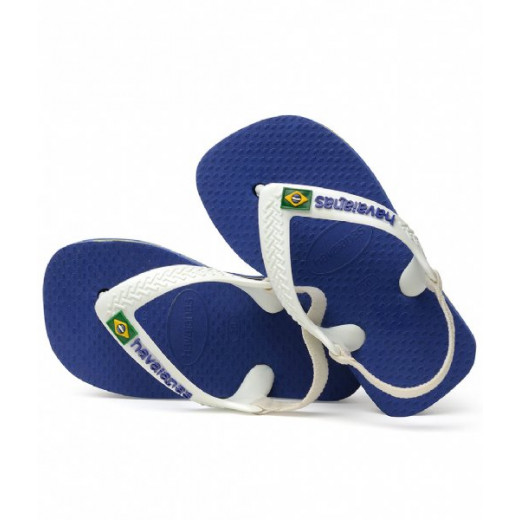 Havaianas Baby Brasil Logo, Blue, Size 23/24