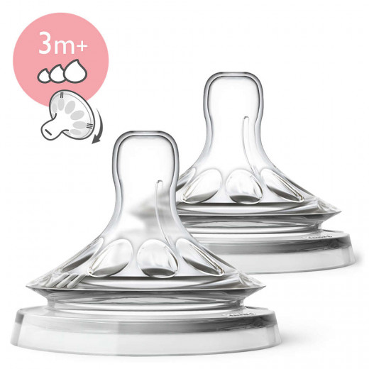 Philips Avent Natural Nipple 2 pcs Variable Flow ,+3 m