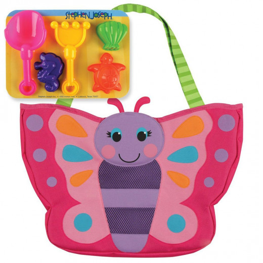 Stephen Joseph Beach Totes with Sand Toy Play Set, Butterfly