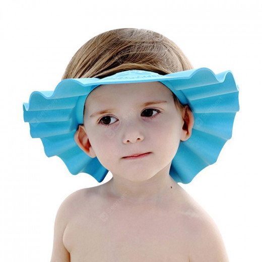 Adjustable Silicone Baby Shower Head Protector, Blue Color