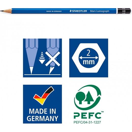 Staedtler Mars Lumograph - Fine Point Pencils Pack of 12