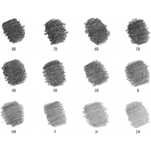 أقلام الرصاص ستيدلر مارس لوموغراف مع درجات ناعمة - علبة بها 12 قطعة