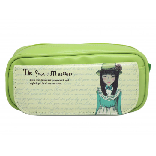 The Swan Maiden Large Accessory Pouch, light green