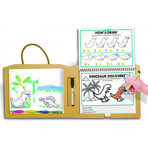 Green Start Play, Draw, Create Dinosaurs Reusable Drawing & Magnet Kit