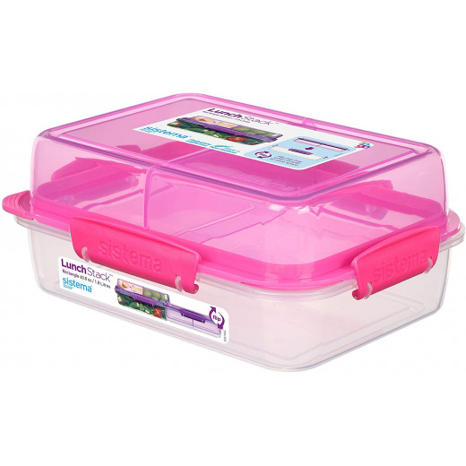 Sistema To Go Rectangle Lunch Stack Box, 1.8L - Pink