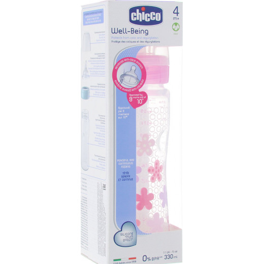 Chicco - Silicone Well-Being Bottle 330ml - Pink