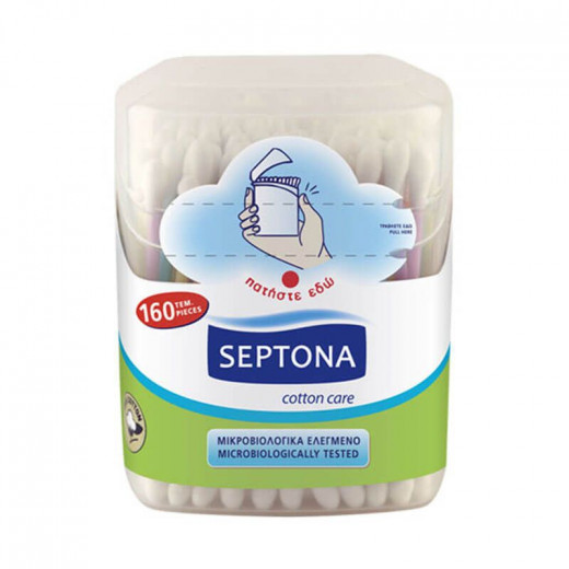Septona Cotton Buds in Plastic Pop-Up Jar 160Pcs