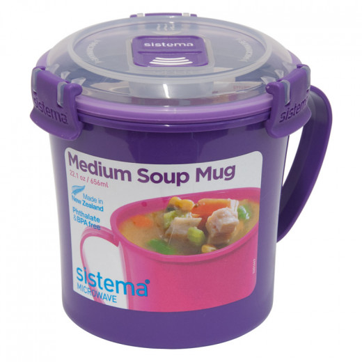 Sistema To Go Microwave Soup Mug - 656 ml, Purple