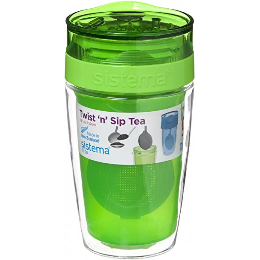 Sistema Twist Sip Tea To Go Travel Mug With Filter, Green