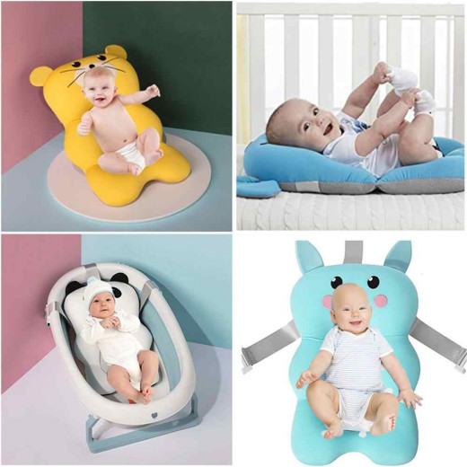 Newborn Bathtub Pillow - Baby Bath Seat Support Mat - Yellow