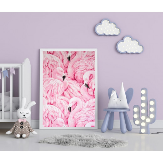 ExtraOrdinary Decorative Wood Framed Wall Art Prints, Flamingo with quote, A3