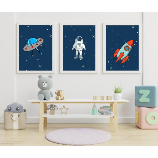 ExtraOrdinary Decorative Wood Framed Wall Art Prints, Astronaut - A3 Size