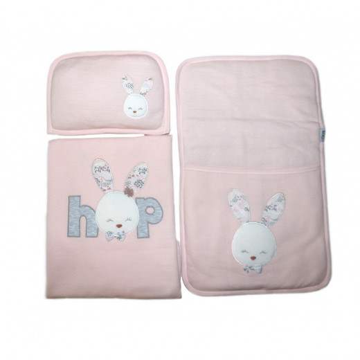 Newborn Baby Nursing Set, 3 pieces, Peach Rabbit