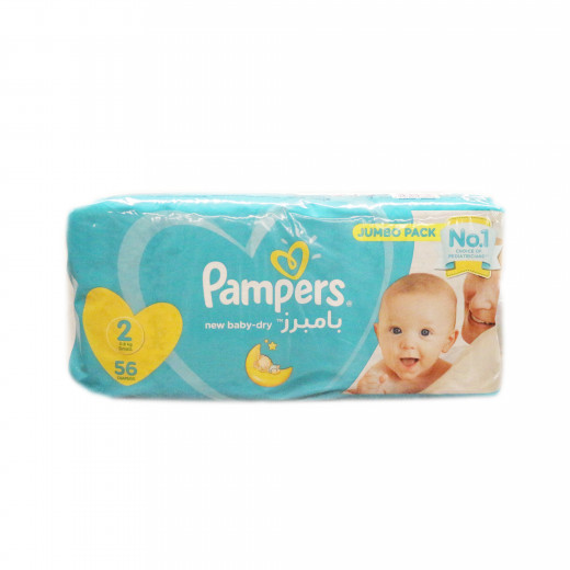 Pampers New Baby-Dry Diapers, Size 2, Mini, 3-8 kg, 56 Count