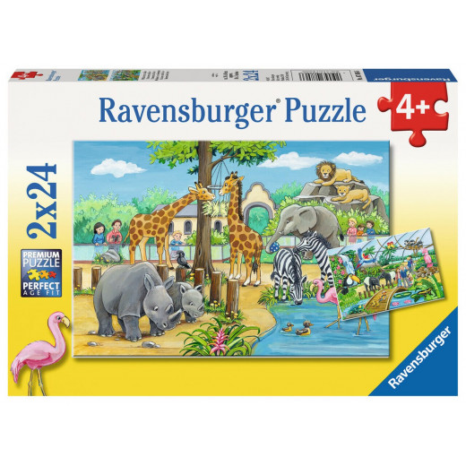 Ravensburger Welcome to the Zoo - 2x24pc Jigsaw Puzzle