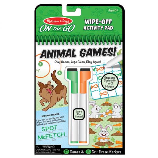 Melissa & Doug On the Go Wipe-Off Activity Pad Animal Games