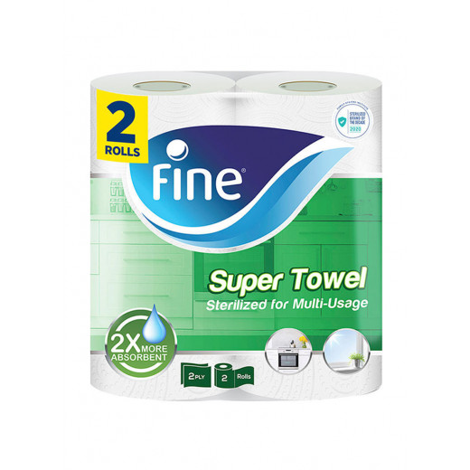 Fine Hygenic Household Towel 2 Ply, Pack Of 2 Rolls