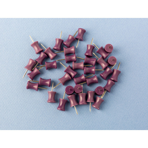 Madame Coco - Push Pins - 40 Pcs, Dark Damson