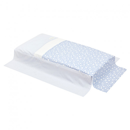 Cambrass - Set 2 Pcs.bedspread W/s Cot 70 Star Blue 70x140x3 cm