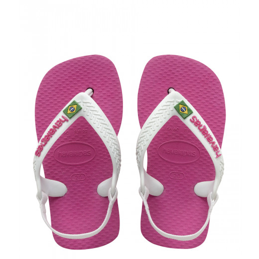 Havaianas Baby Flipflops Brasil Logo Hollywood Rose Size 23-24