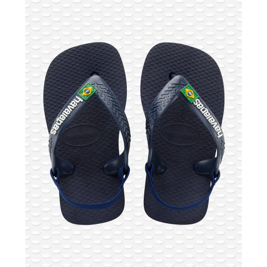 Havaianas Baby Brasil Logo II Navy Blue/citrus Yellow Size 25-26