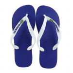 Havaianas Unisex Flip Flops Brasil Logo - Marine Blue Size 37-38