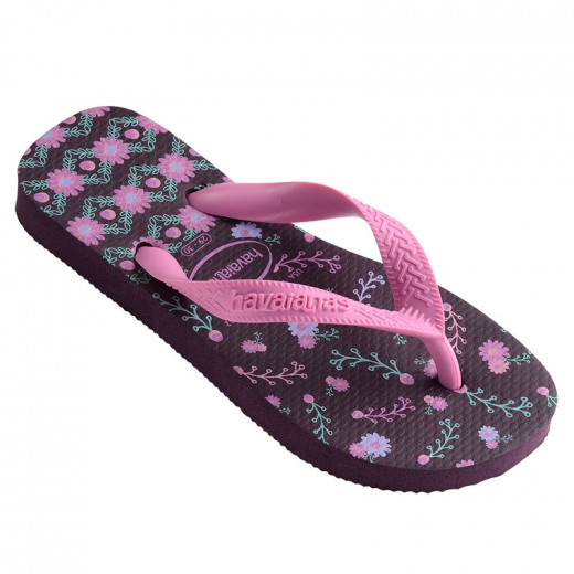 Havaianas Kids Flores Aubergine Thongs Size 27-28