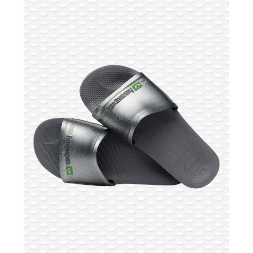 Havaianas Slide Brasil Flip Flop, New Graphite