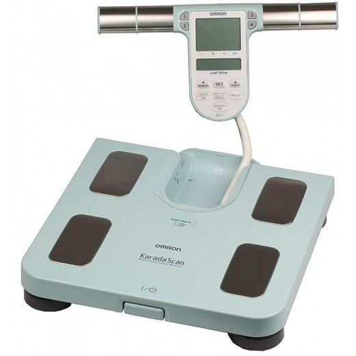 جهاز قياس وزن الجسم بالتفصيل من اومرون - باللون التركوازي