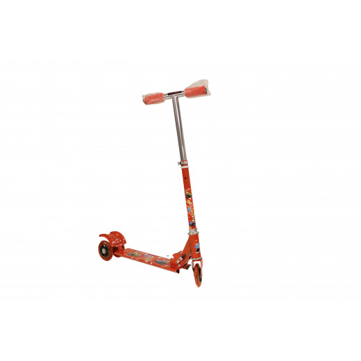 Scooter With Front and Back Wheels, Red