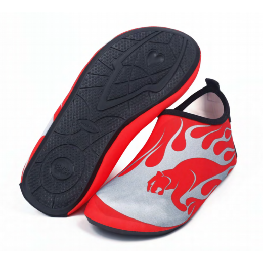 أحذية مائية للبالغين، تصميم لهب رمادي، قياس 38-39