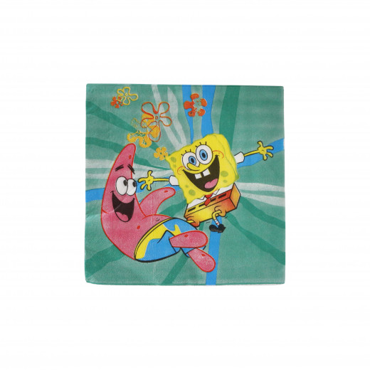 Disposable Paper Napkins for Kids, Green Spong Bob Design, 20 pieces