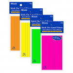 Bazic Neon Lined Stick On Notes, 70 Paper, 1/Pack Assorted Colors