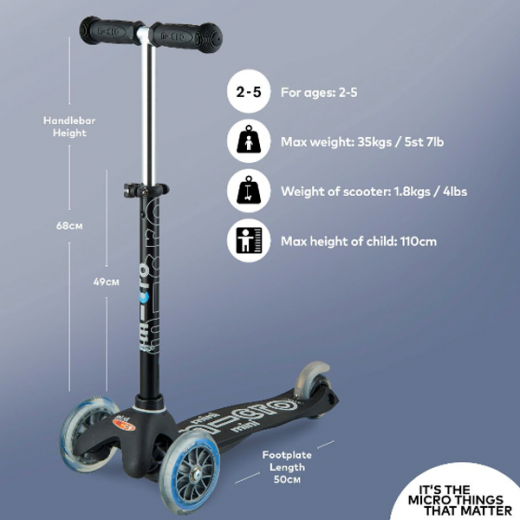 Mini Micro Deluxe Scooter, Black